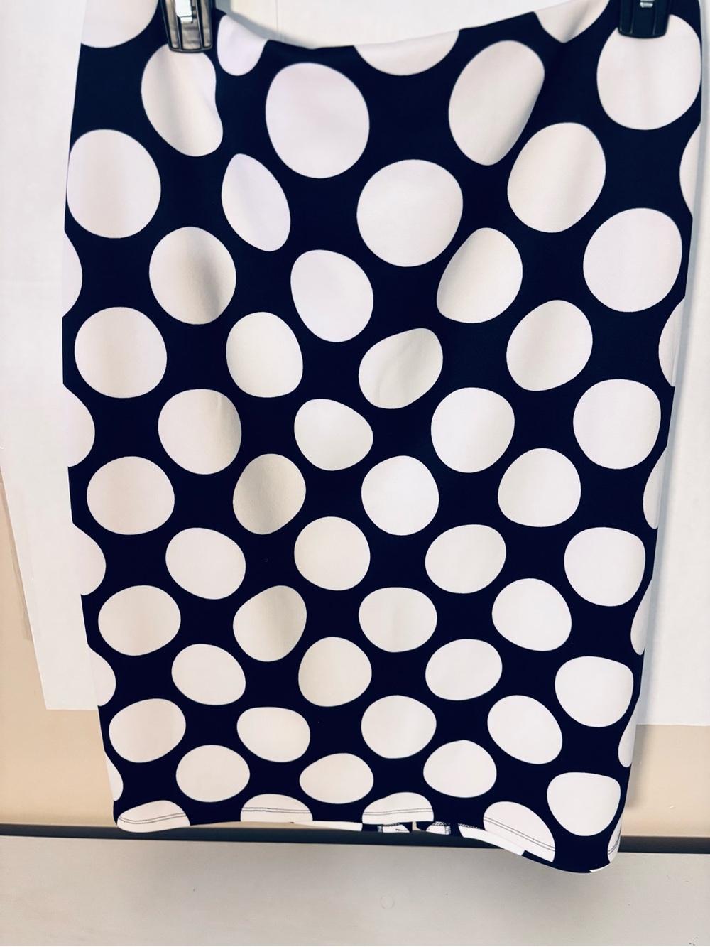 Polka Dot Pencil Skirt - Navy & White